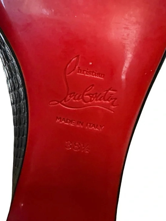Christian Louboutin Kashasha Lizard Embossed Ballet Flats Black Size 38.5 + Box - Picture 11 of 15